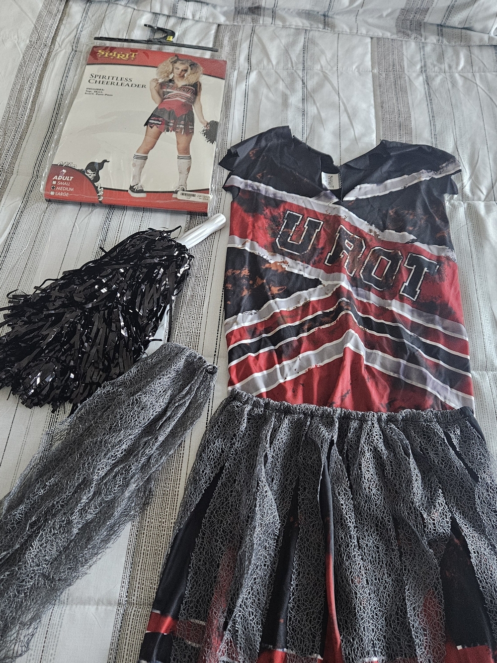 Spiritless Cheerleader Costume - Red & Black Cheer Set - Picture 2 of 2